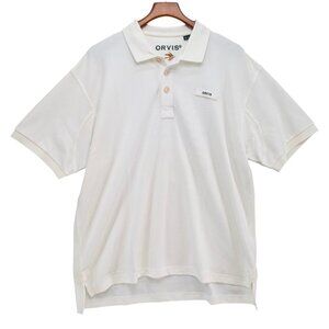 Orvis Signature Polo Shirt Mens White Short Sleeve Heavyweight Cotton Knit Sz XL